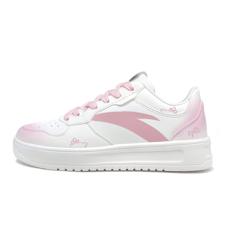 Anta Relaxed Wear resistant And Lightweight Low Top Skateboard Shoes Women's Pink White