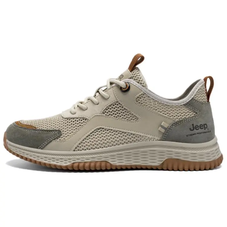 Jeep Low Top Hiking Shoes Men's Khaki Brown