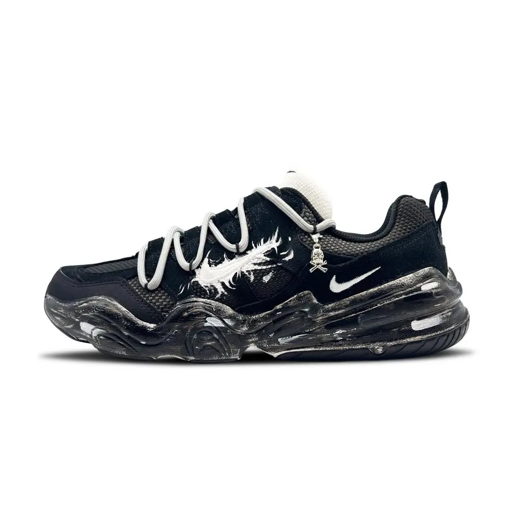 Nike Tech Hera Extreme Night White Flame Abrasion Resistant Balance Low top Casual Shoes Unisex Black White