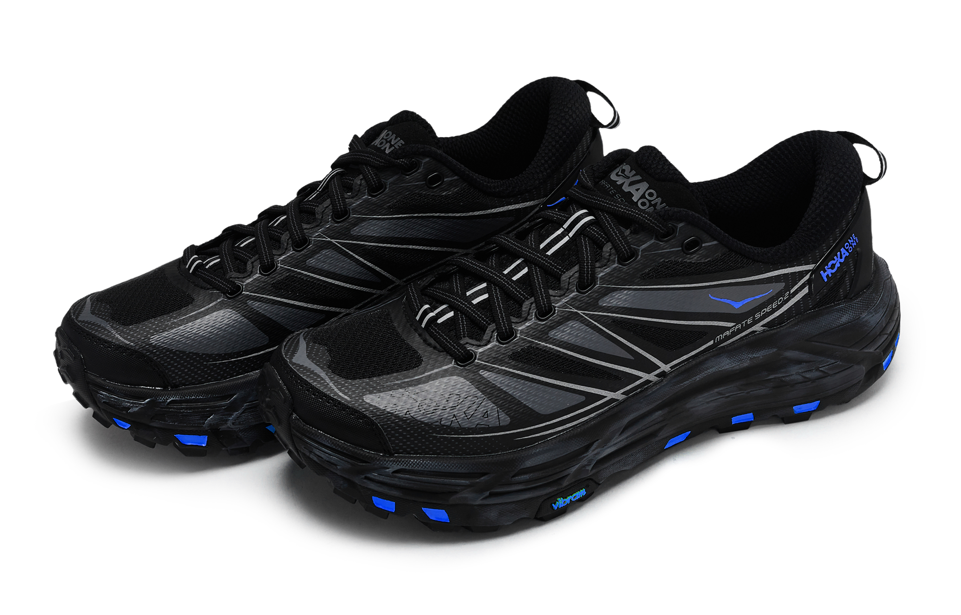 HOKA ONE ONE Mafate Speed 2 Abrasion Resistant Low Top Running Shoes Unisex Black Gray Blue купить в интернет-магазине Yoocart с быстрой доставкой по России.