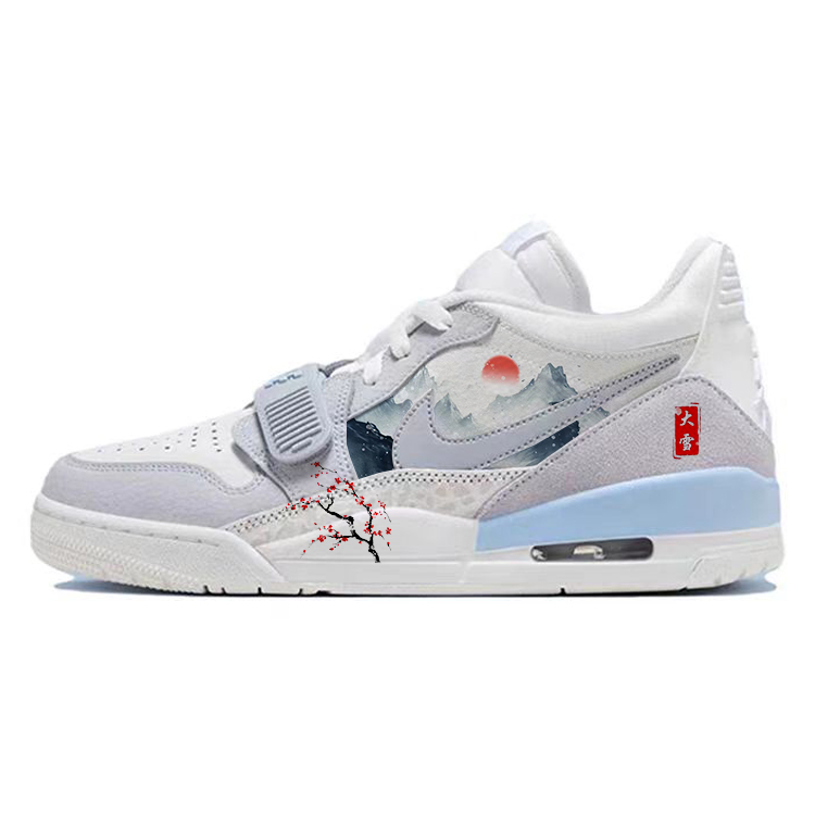 Jordan Legacy 312 Anti-Slip Wear-Resistant Low-Top Vintage Basketball Shoes Men's Gray White
