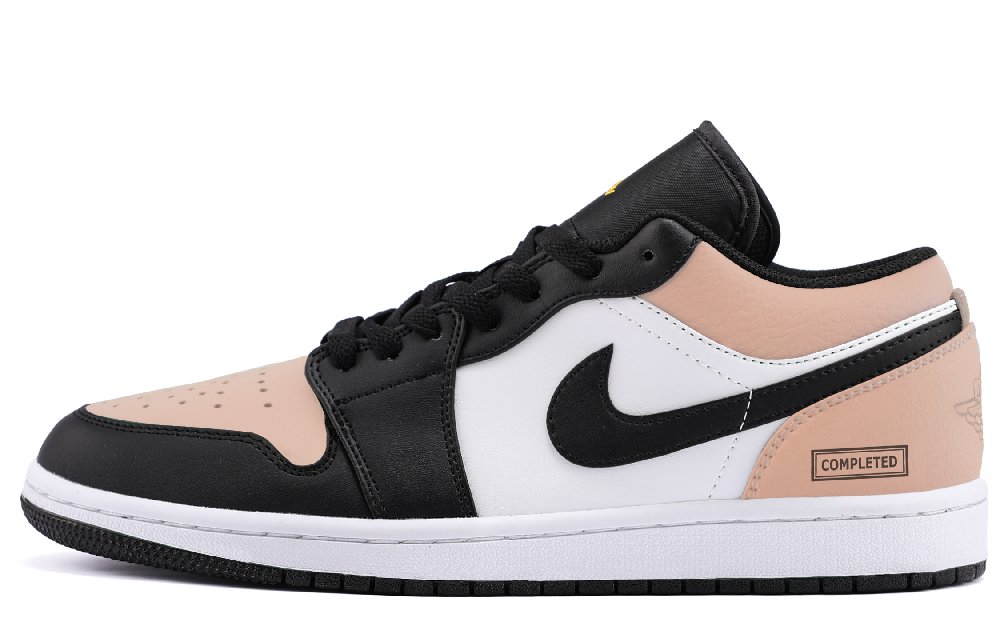 Jordan Air Jordan 1 Abrasion Resistant Low Top Vintage Basketball Shoes Unisex Black Pink