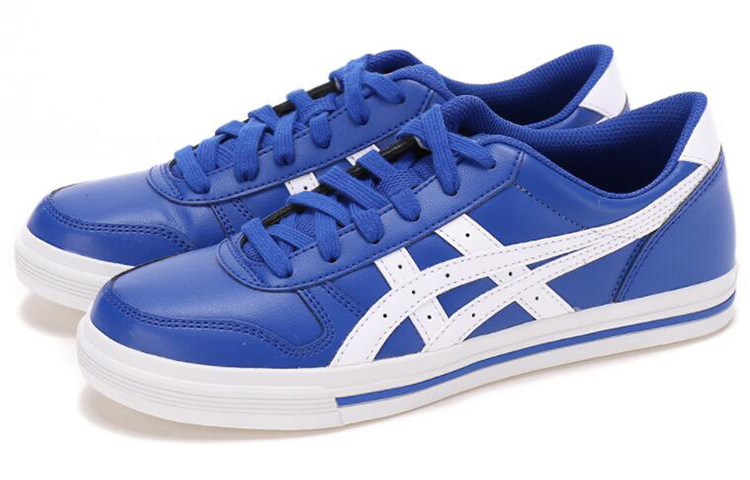 Asics Aaron Slip Resistant, Abrasion Resistant, Breathable Low Top Skateboard Shoes Unisex White Blue