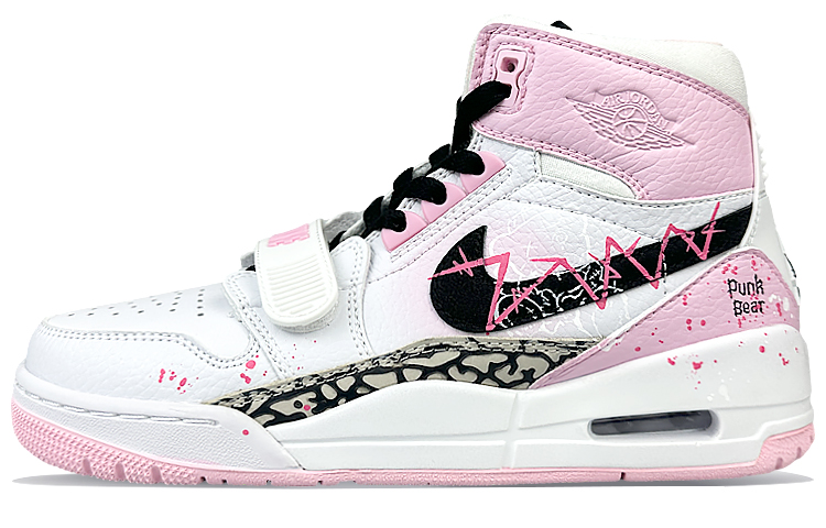 Jordan Legacy 312 High-Top Vintage Basketball Shoes GS Black Pink