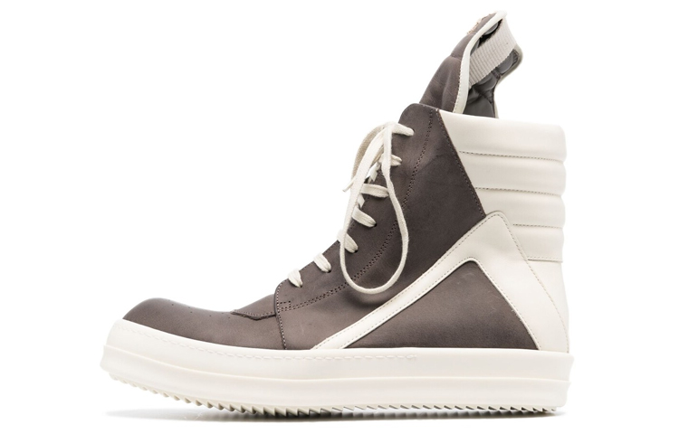RICK OWENS/RO Geobasket Stylish Skateboarding Shoes Men's White Gray