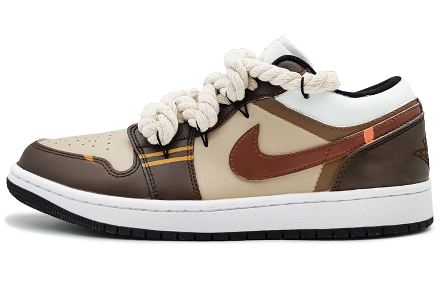 Jordan Air Jordan 1 SIN3A Pharaoh Literature Cushioning Low top Vintage Basketball Shoes Unisex Brown