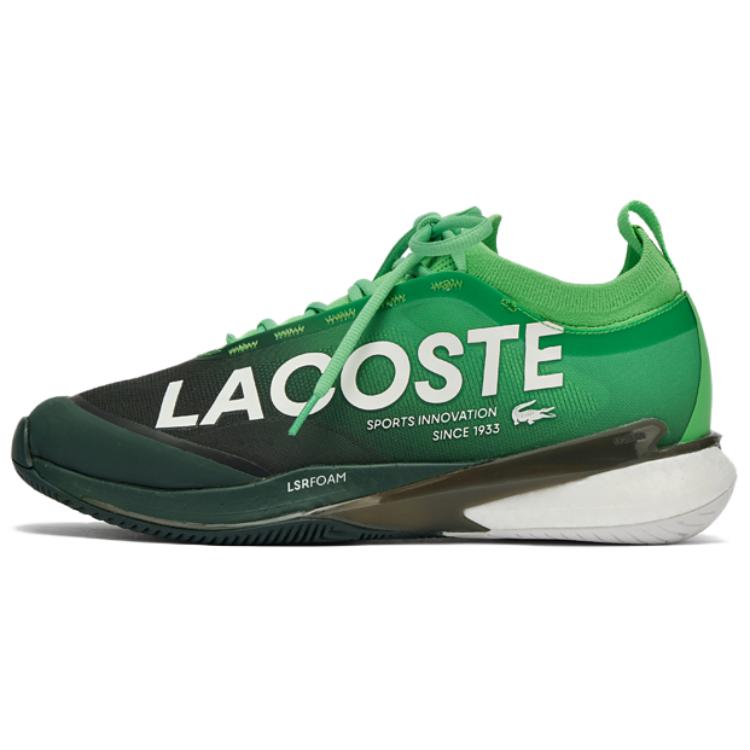 LACOSTE Anti Slip Wear Resistant Low Top Tennis Shoes Men's Green