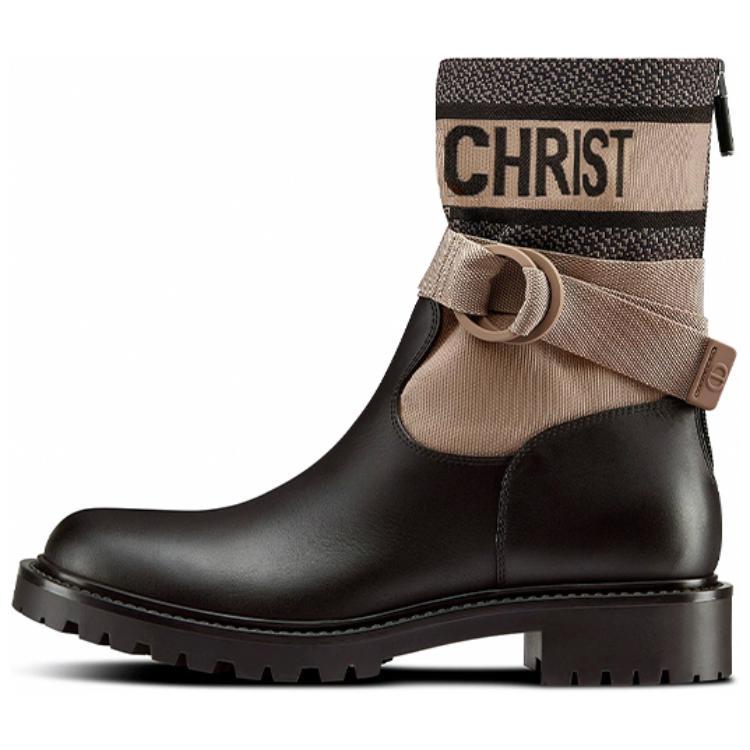 DIOR D-Major Ankle Boots Women's Taupe/Black