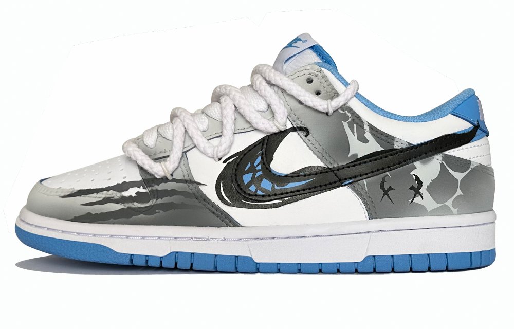 Nike Dunk Venom Cushioning Lightweight Low-Top Skateboard Shoes GS Gray White