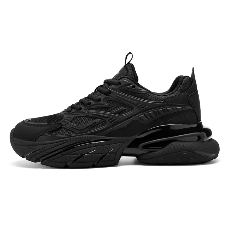 JEEP SPIRIT Breathable Height Increase Low top Chunky Sneakers Men's Black