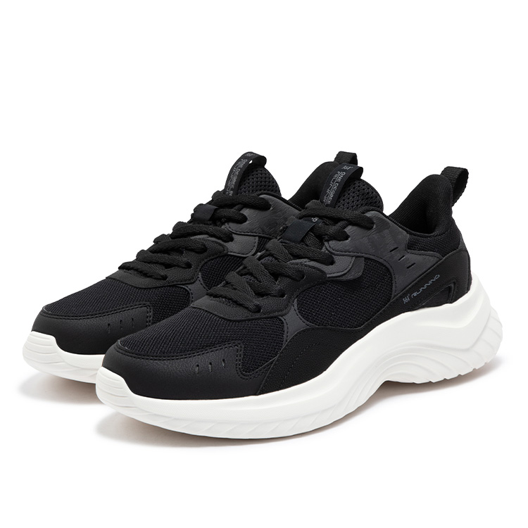361° Anti Slip Wear Resistant Low Top Casual Running Shoes Men's Black Gray купить в интернет-магазине Yoocart с быстрой доставкой по России.
