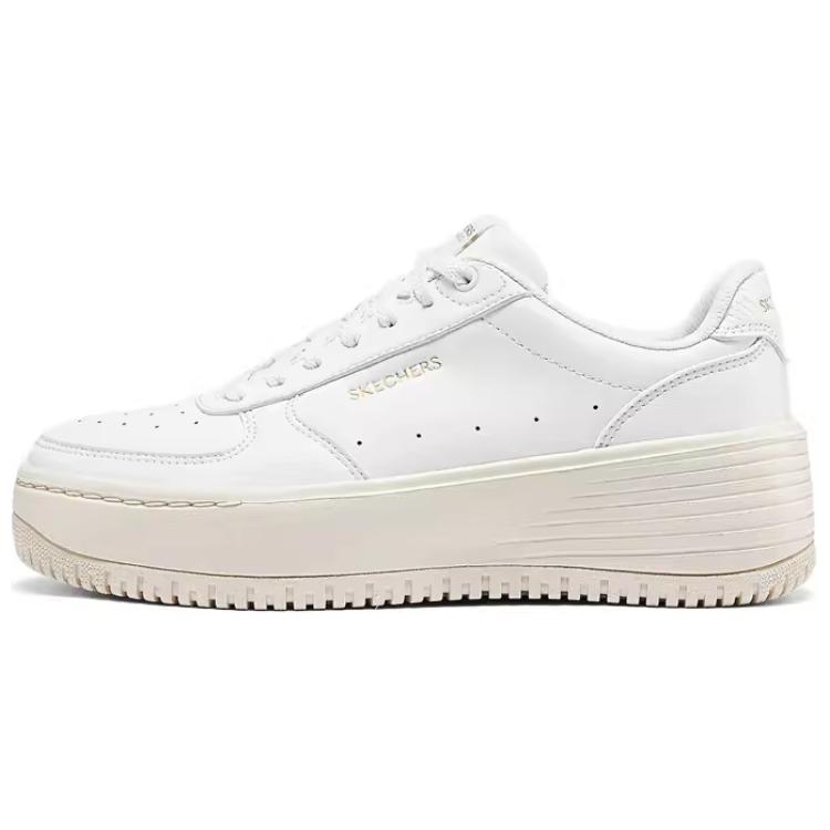 Skechers Court Classics Cushioning Breathable Support Low Top Skateboard Shoes Women's White Beige