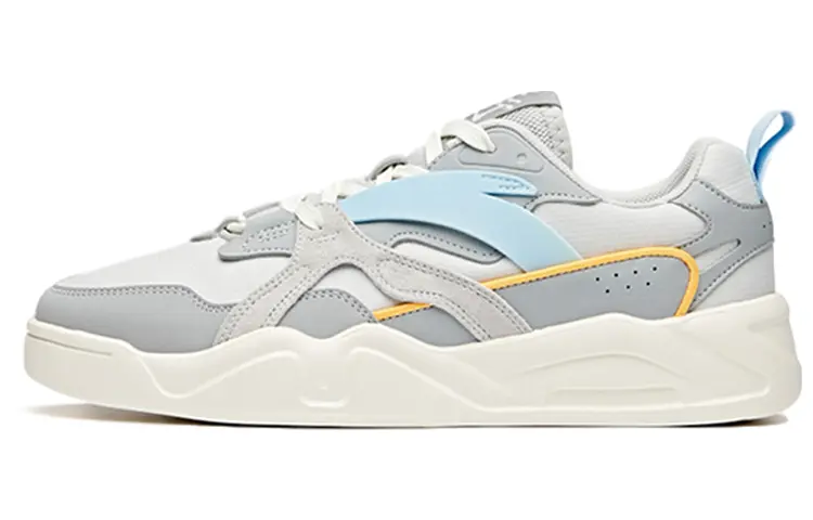 Anta Slip Resistant Shock Absorbers With Abrasion Resistant Properties Low top Skateboard Shoes Men's Gray White Blue