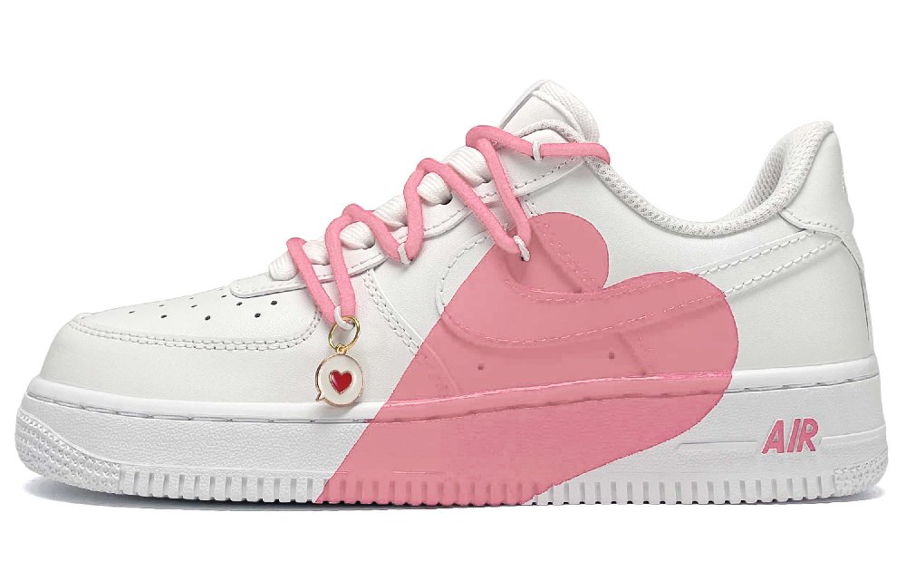 Nike Air Force 1 Anti-Slip Wear-Resistant Low-Top Skateboard Shoes Women's Pink White