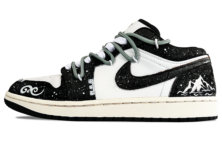Jordan Air Jordan 1 Vintage Basketball Shoes Men Low Top Black/White