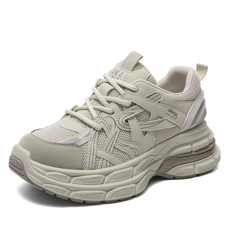 JEEP SPIRIT Versatile Comfortable Low-Top Thicker Bottom Increases Women's Chunky Sneakers