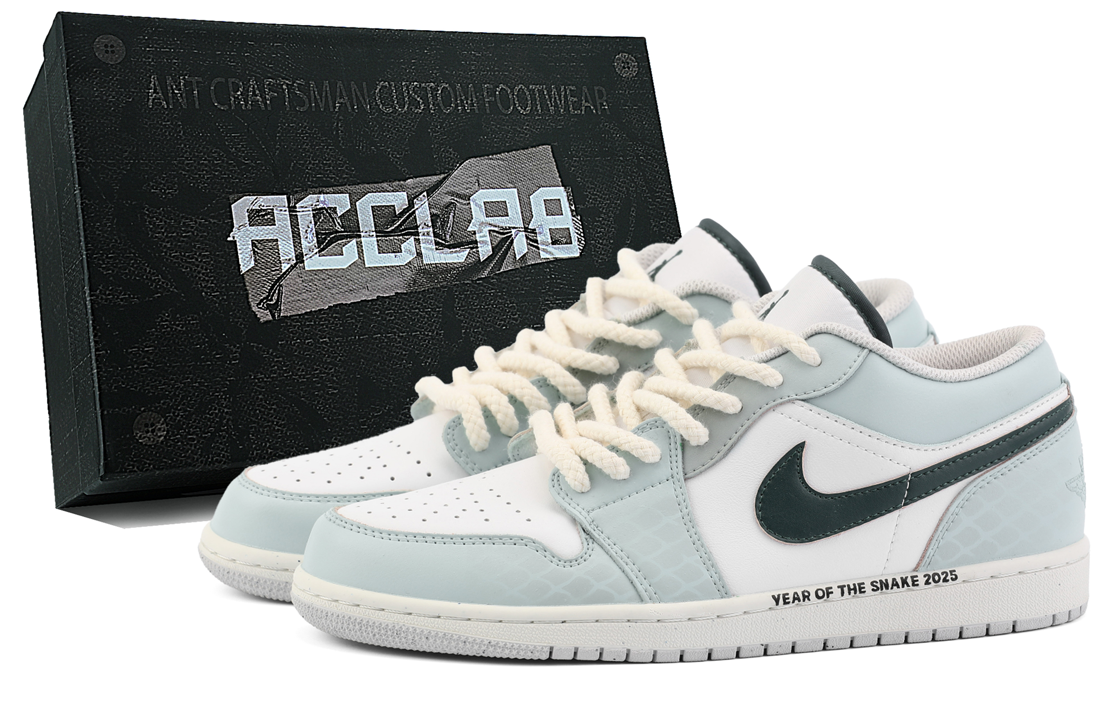 Jordan Air Jordan 1 Cushioning Low top Vintage Basketball Shoes Unisex White Green