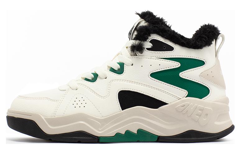 361° Anti-Slip Wear-Resistant High-Top Skateboard Shoes Women's White Green