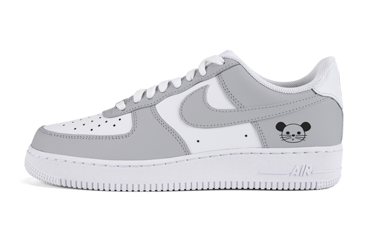 Nike Air Force 1 Air Force 1 Low-Top Skateboard Shoes Men's Gray White