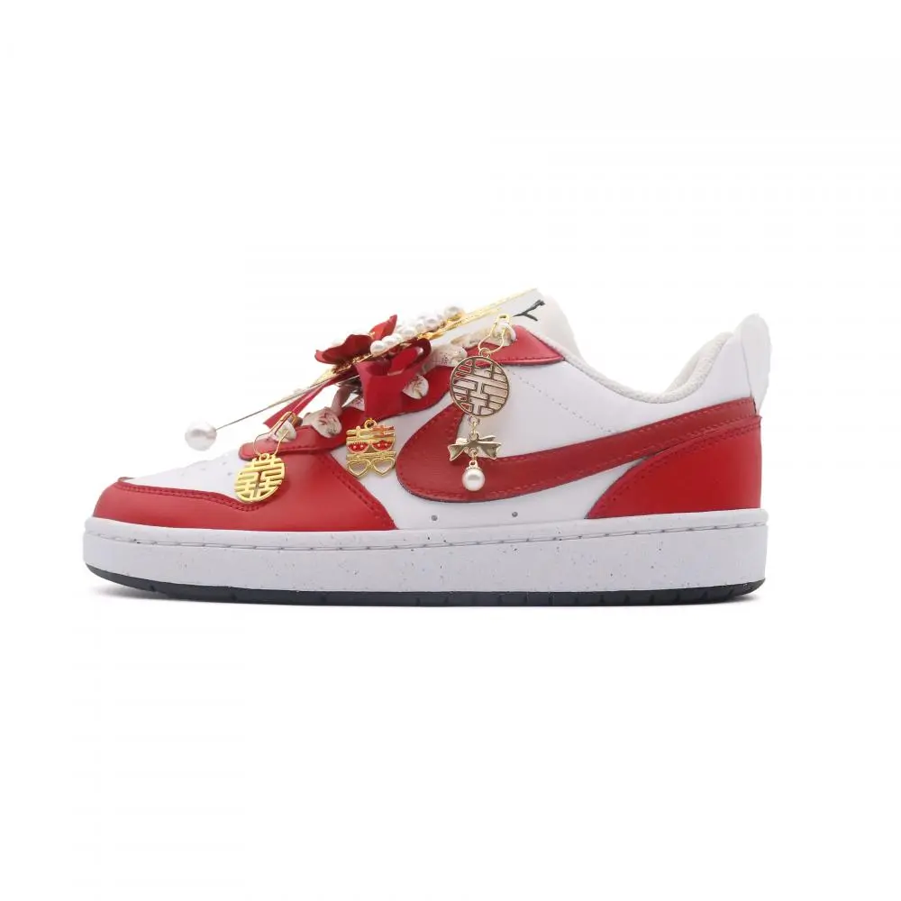 Nike Court Borough Blissful Union 2.0 Lightweight Low Top Skateboard Shoes Unisex Red White