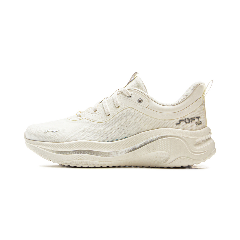 LiNing SOFT GO 2 WMS Cushioning Abrasion Resistant Support Low Top Casual Shoes Women's Champagne White