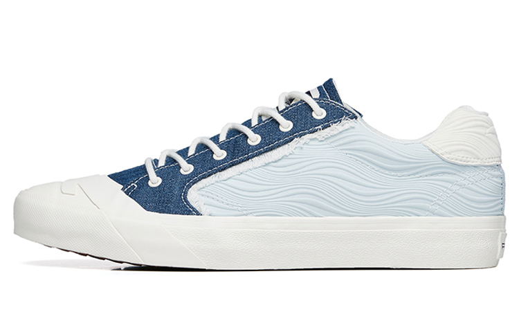 Anta Anti-Slip And Wear-Resistant Breathable Low-Top Canvas Shoes Men's White Blue