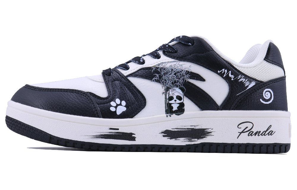 Anta Panda SDS Cushioning, Wear Resistant Low Top Skateboard Shoes Women's Black White