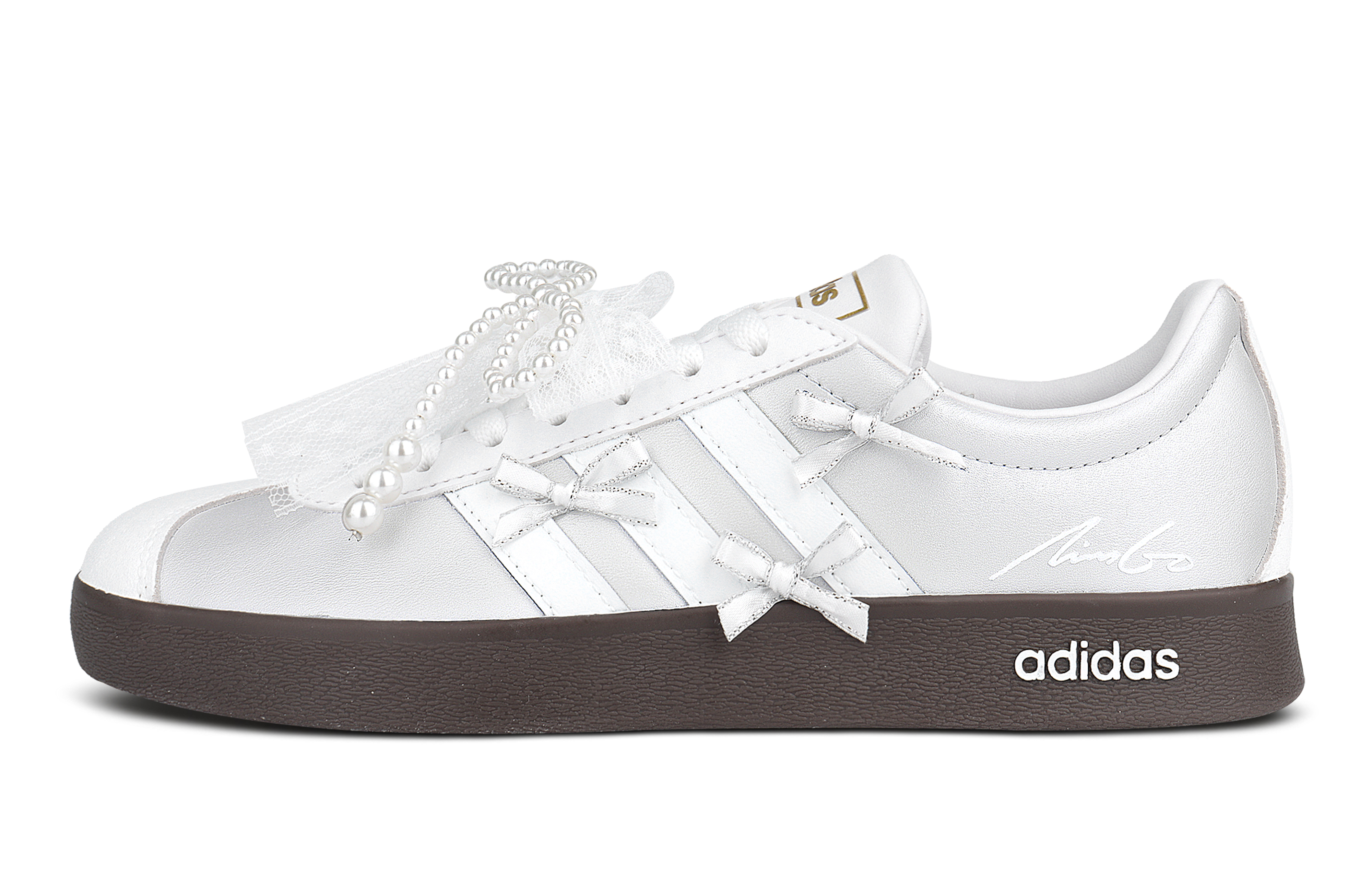 Adidas VL COURT 2.0 Abrasion Resistant Low top Skateboard Shoes Unisex White Silver