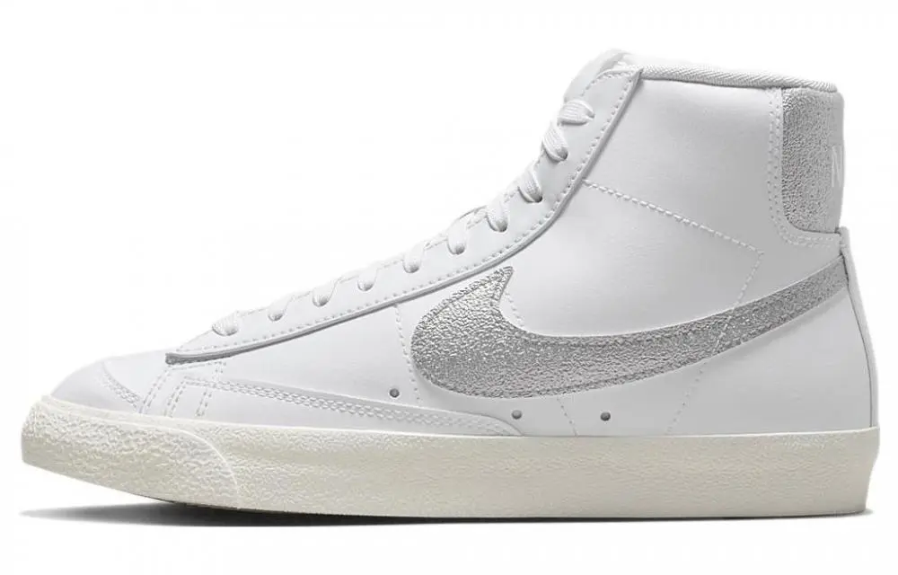 Nike Blazer Mid 77 Essential White Metallic Silver Women's