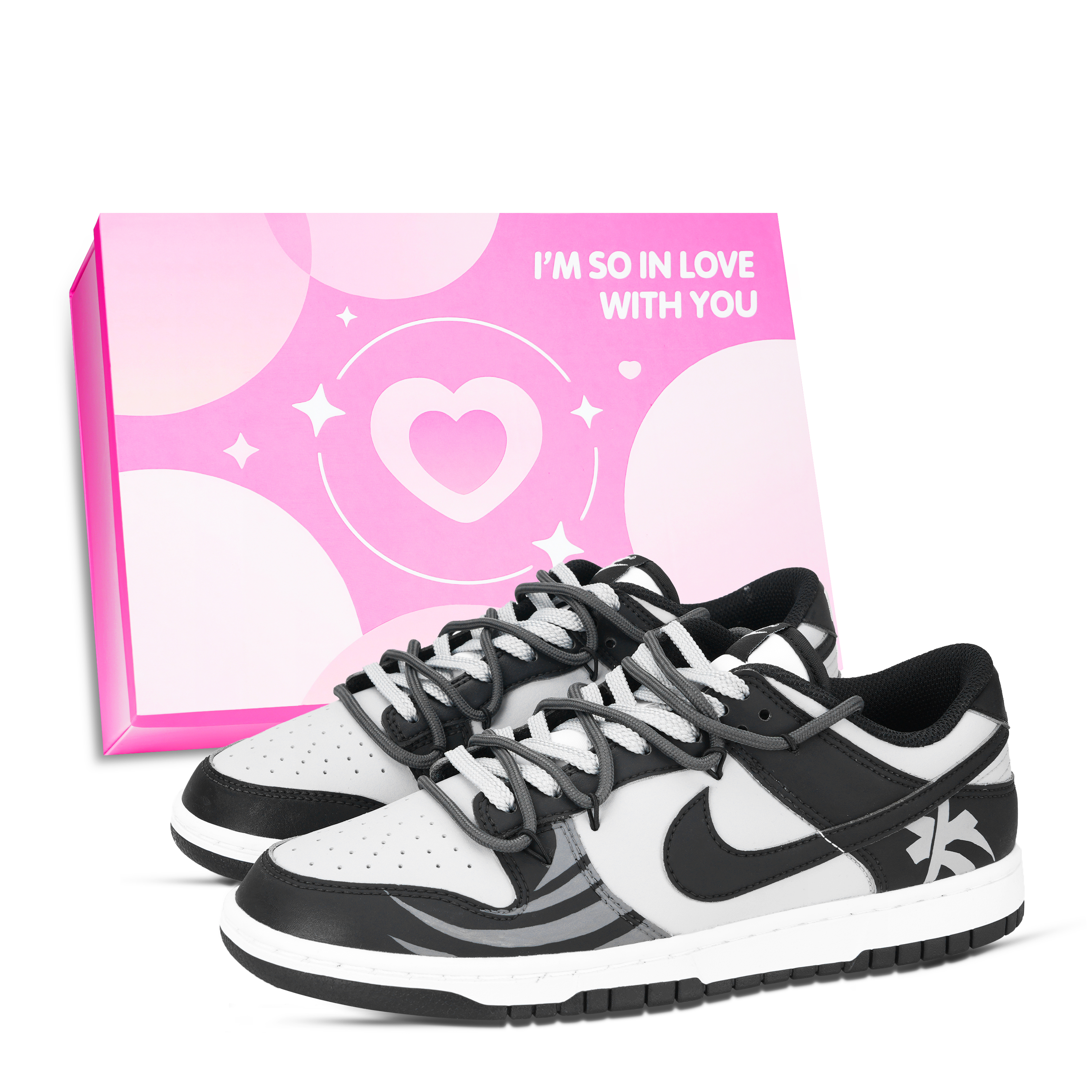 Nike Dunk Totem Worship Red Shoe Box Abrasion Resistant Low top Skateboard Shoes Unisex Black White Gray
