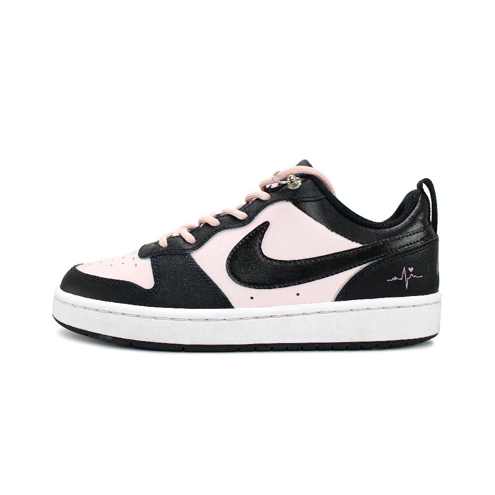 Nike Court Borough Wear resistant And Lightweight Low Top Skateboard Shoes GS Black Pink