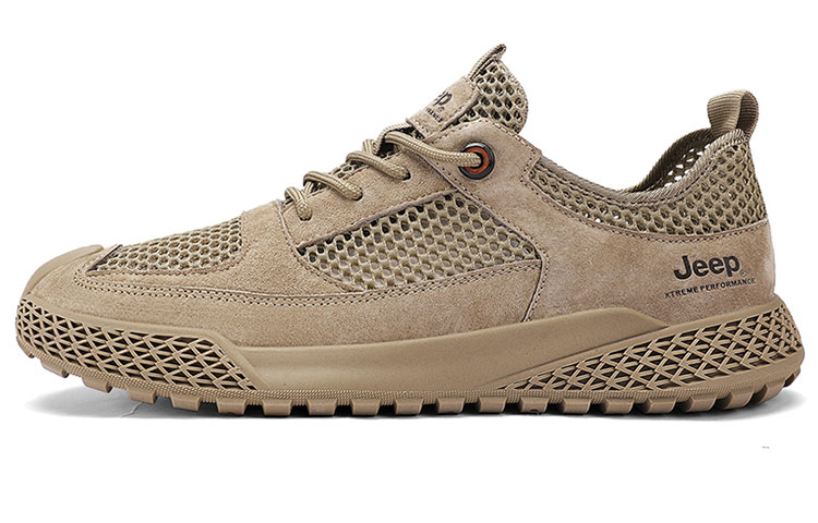 Jeep Abrasion Resistant Low Top Casual Shoes Men's Khaki