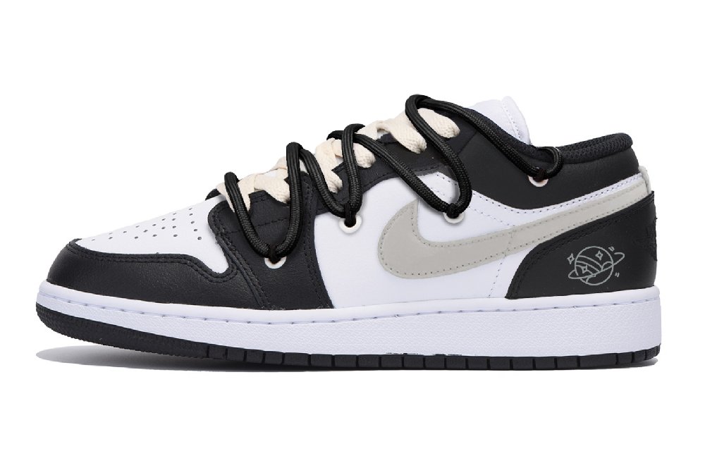 Jordan Air Jordan 1 Anti-Slip Wear-Resistant Low-Top Vintage Basketball Shoes Men's Black Gray