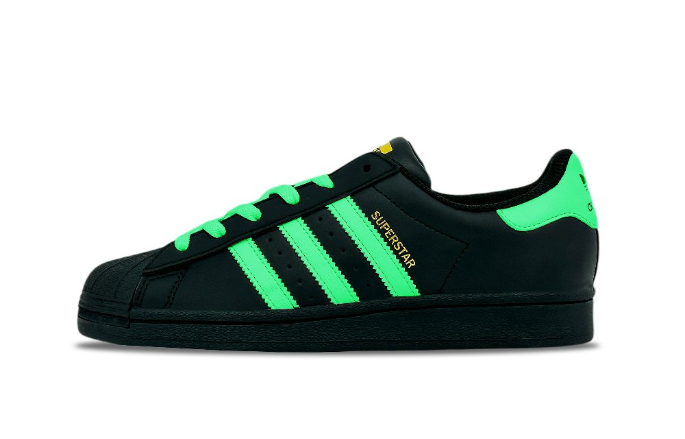 Adidas Originals SUPERSTAR Flashing Lightweight Coverage Low-Top Skateboard Shoes Unisex Green Black