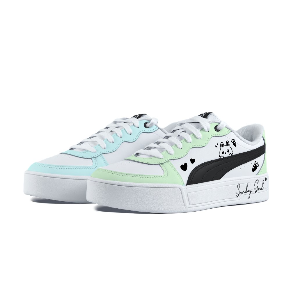 PUMA Skye Abrasion Resistant Balance Low Top Skateboard Shoes Women's Blue Green