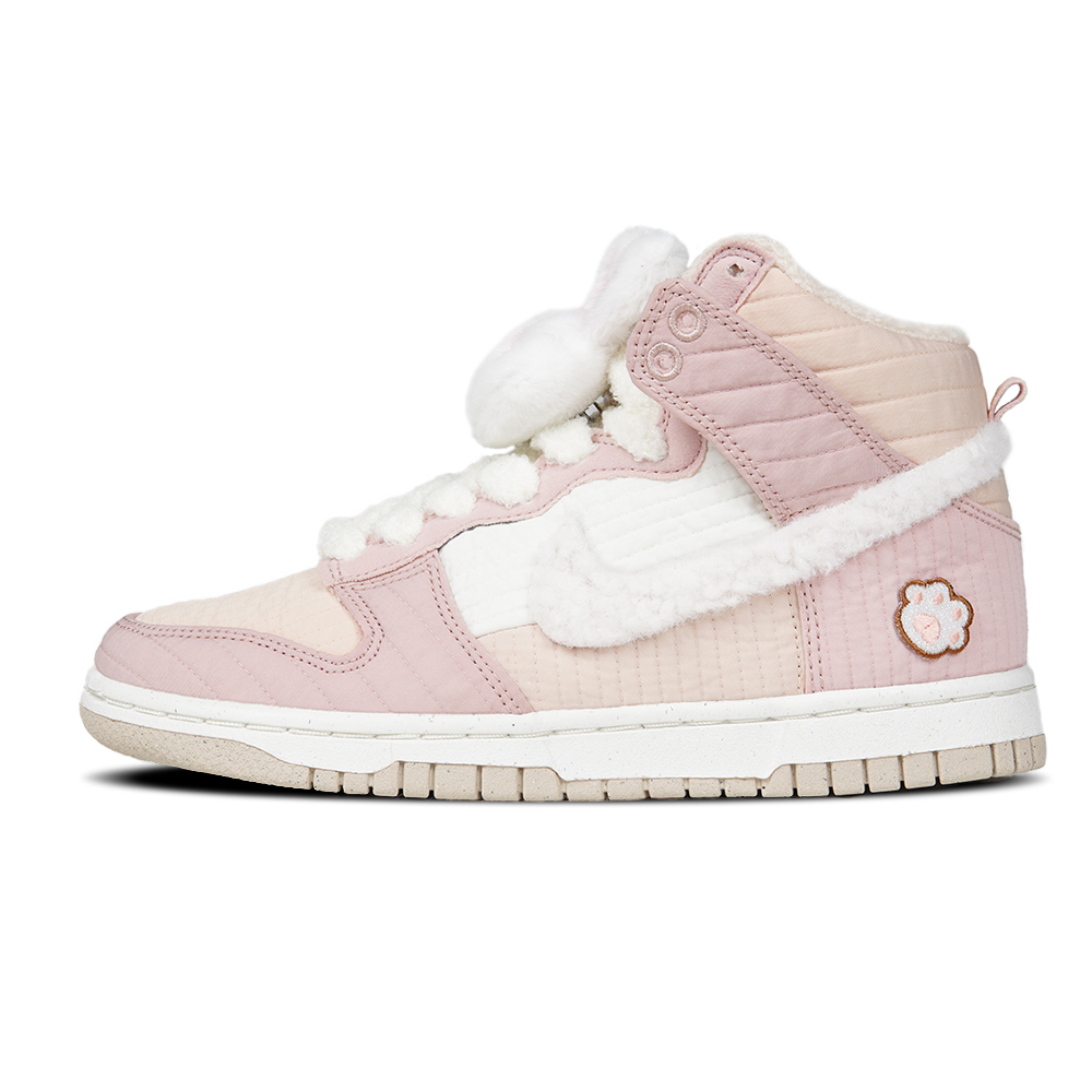 Nike Dunk Anti Slip Wear Resistant High Top Skateboard Shoes Women's Pink