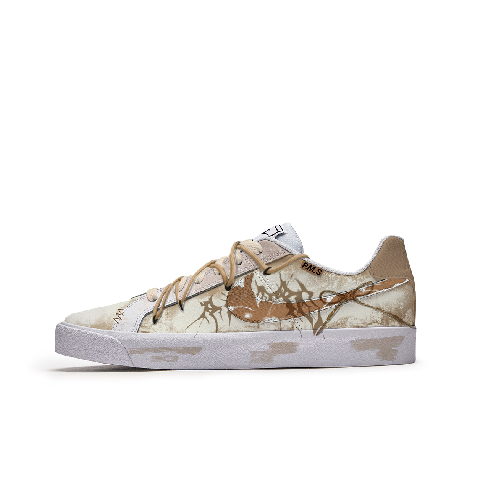 Nike Court Royale P.M.S Withered Wood In Spring Anti Slip Wear Resistant Low Top Skateboard Shoes Unisex Brown White