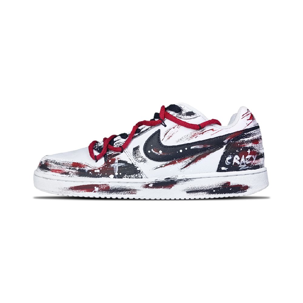 Nike EBERNON Low Top Skateboard Shoes Unisex Black Red