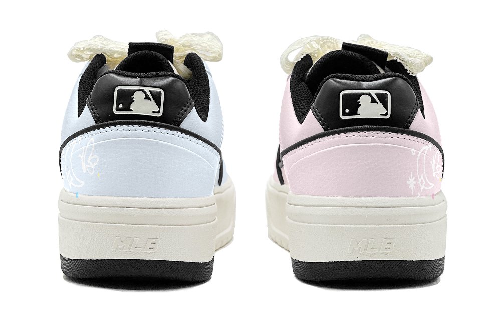 MLB Chunky Liner Anti-Slip Wear-Resistant Low-Top Skateboard Shoes Unisex Blue Pink