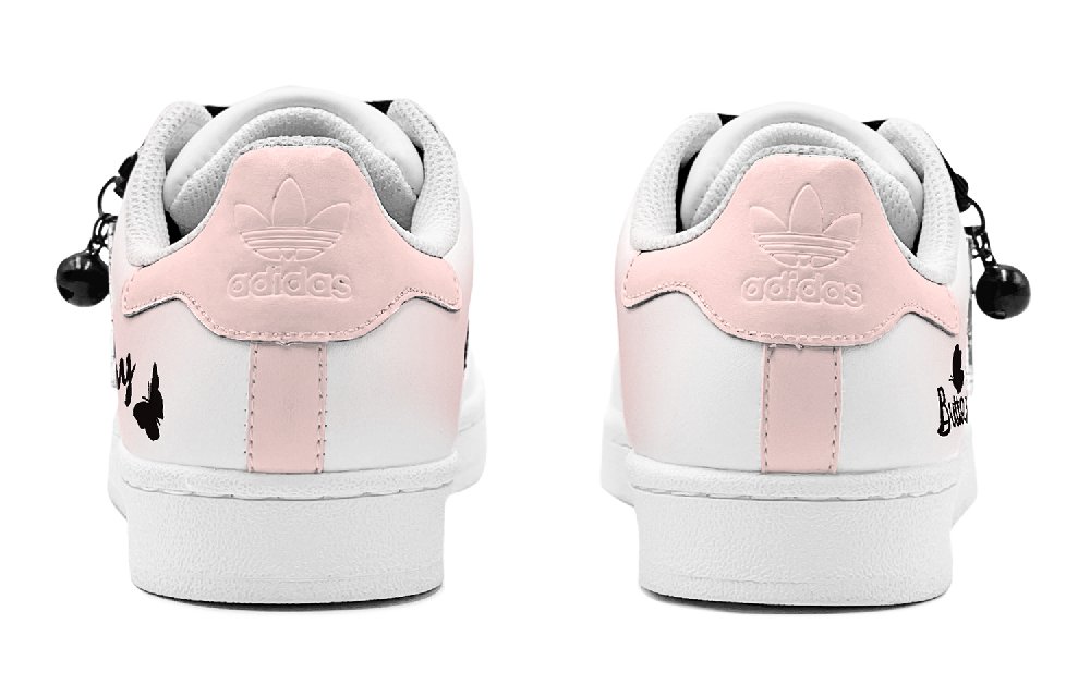Adidas Originals SUPERSTAR Pink Butterfly Dance Slip Resistant Low Top Casual Skateboard Shoes Unisex Black Pink