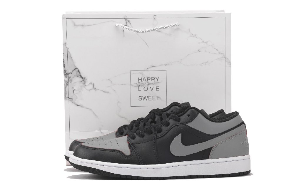 Jordan Air Jordan 1 Low Top Vintage Basketball Shoes Men's Black Gray