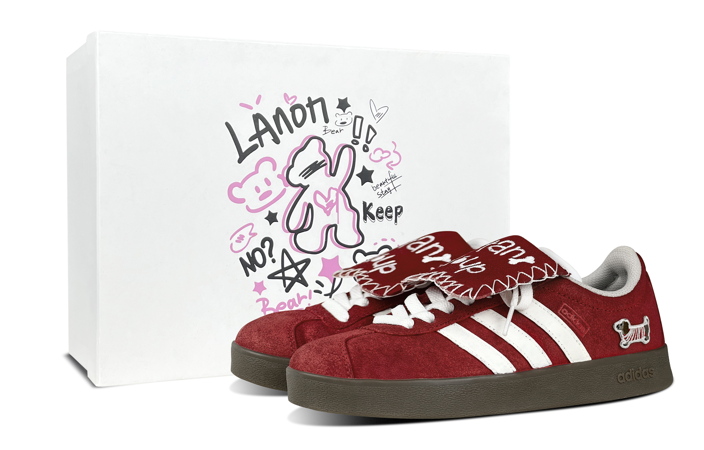 Adidas VL COURT 2.0 Dachshund Special Box Cushioning, Wear Resistant Low Top Skateboard Shoes Women's Red купить в интернет-магазине Yoocart с быстрой доставкой по России.