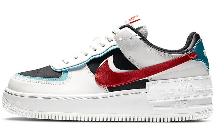 Nike Air Force 1 Low Shadow Bleached Aqua Chile Red Women's