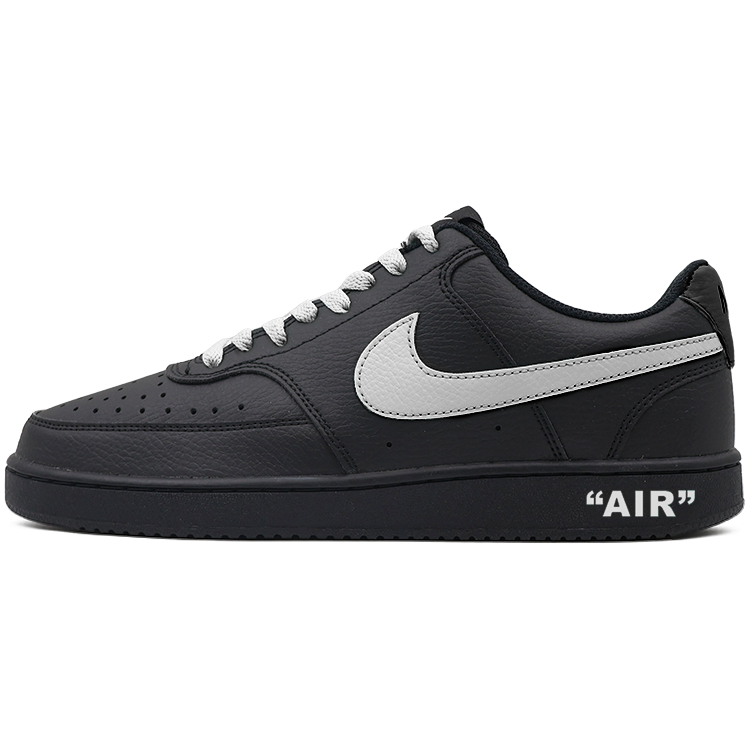 Nike Court Vision Low Lightweight Wear-Resistant And Slip-Resistant Low-Top Skateboard Shoes Unisex Black Silver