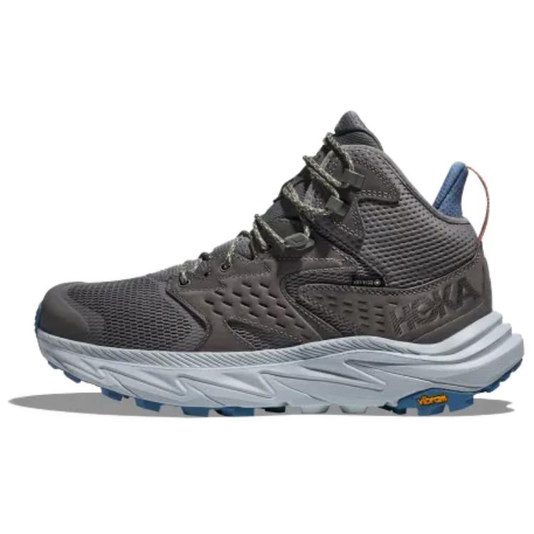 HOKA ONE ONE Cushioning Wear-Resistant Mid-Top Trekking Shoes Men's Gray