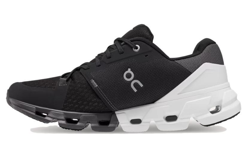 On Cloudflyer Shock Absorbers Slip Resistant Abrasion Resistant Low top Running Shoes Women's Black White