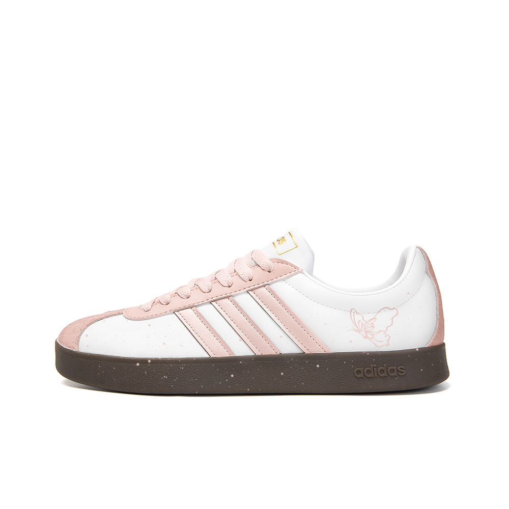 Adidas Neo VL Court 2.0 Anti Slip Wear Resistant Low Top Skateboard Shoes Unisex White Pink