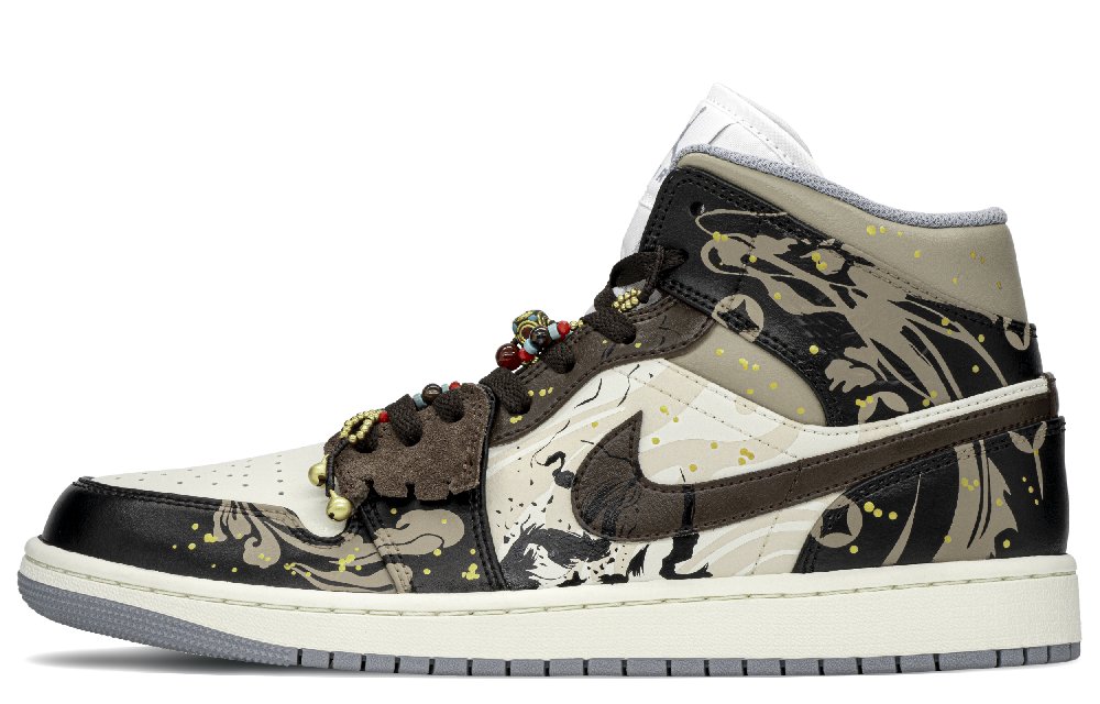 Jordan Air Jordan 1 High Top Vintage Basketball Shoes Men's Black Brown