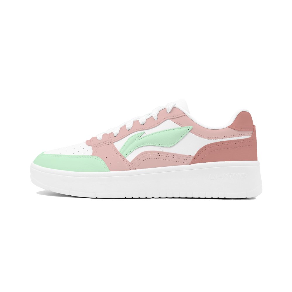 LiNing Acer Truncatum Cushioning Abrasion Resistant Breathable Low Top Skateboard Shoes Men's Pink