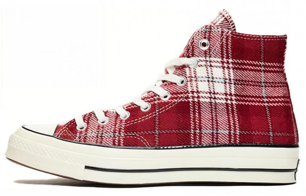 Converse Chuck Taylor All Star 70 Hi Plaid Pack Dark Burgundy